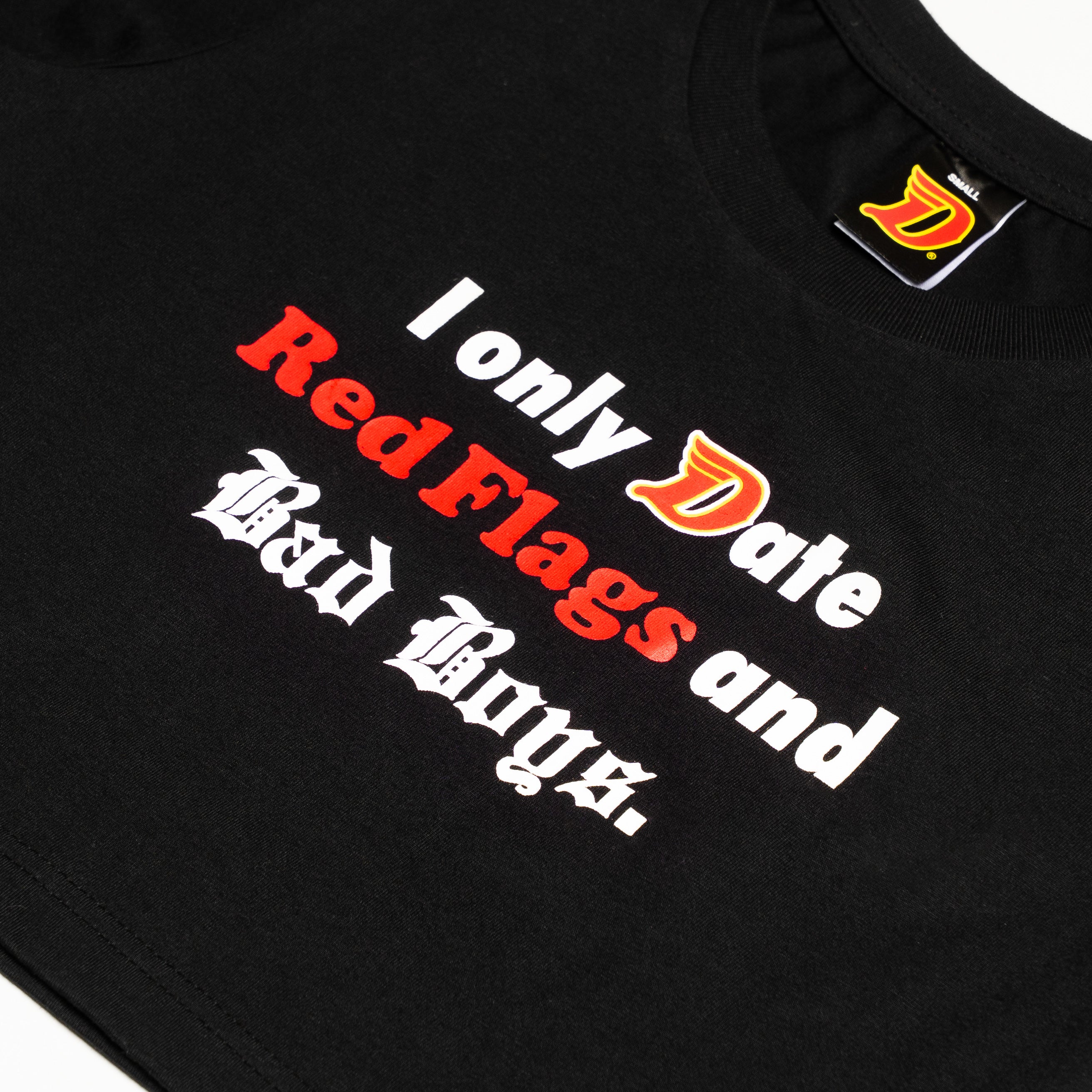 Red Flag (Black) Croptop